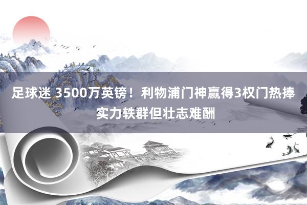 足球迷 3500万英镑！利物浦门神赢得3权门热捧 实力轶群但壮志难酬