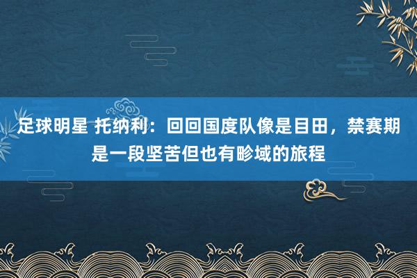 足球明星 托纳利：回回国度队像是目田，禁赛期是一段坚苦但也有畛域的旅程